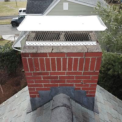 Cracked brick chimney